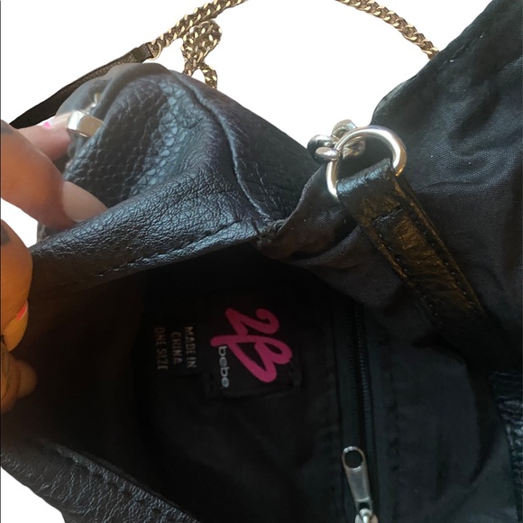 2B BEBE black with chain crossbody purse - Picture 3 of 5